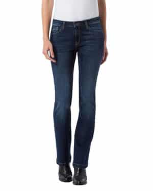 Cross Jeans Damen Jeans Lauren - Regular Fit - Bootcut - Blau - Deep Blue