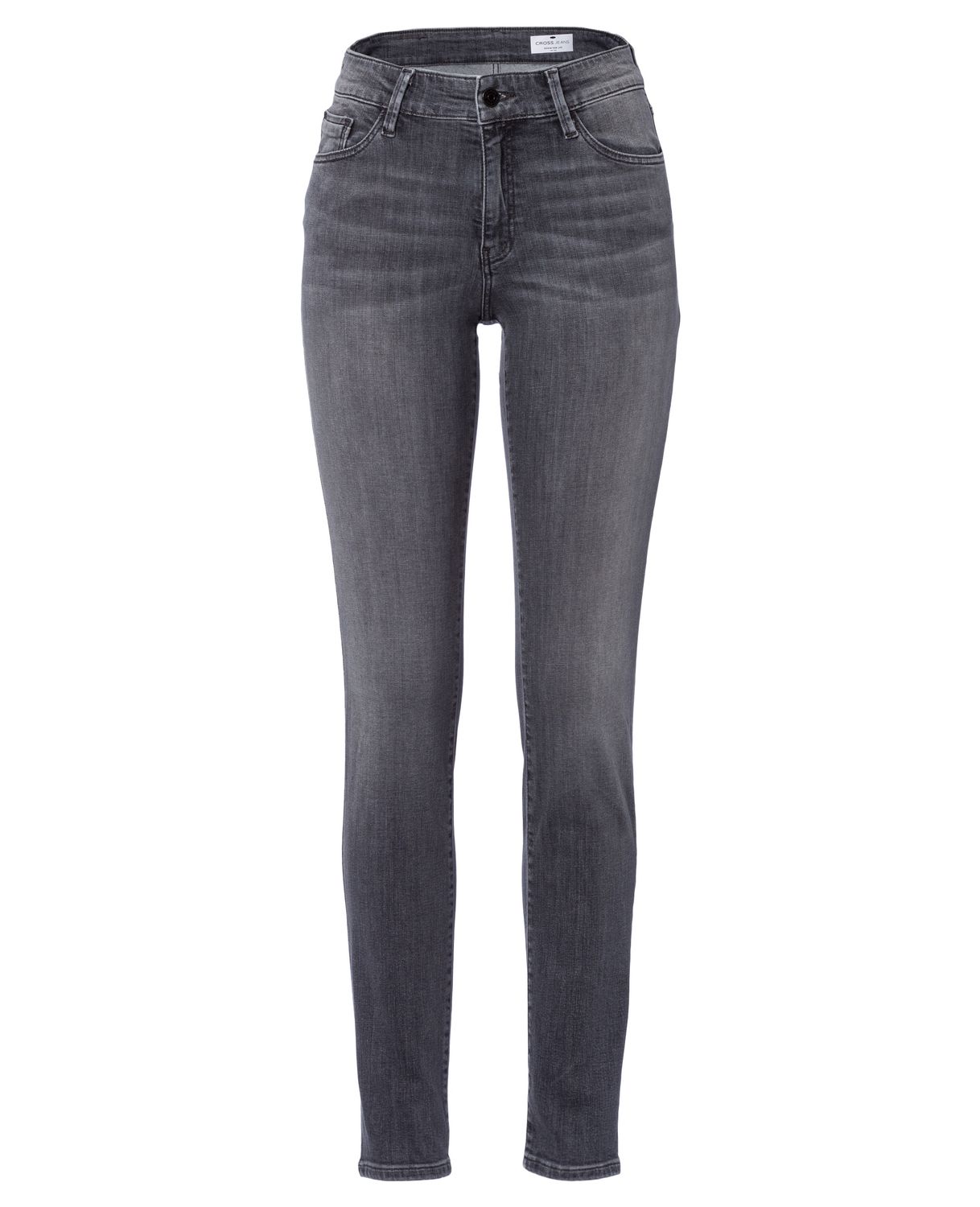 Cross Jeans Damen Jeans Anya - Slim Fit - Grau - Dark Grey