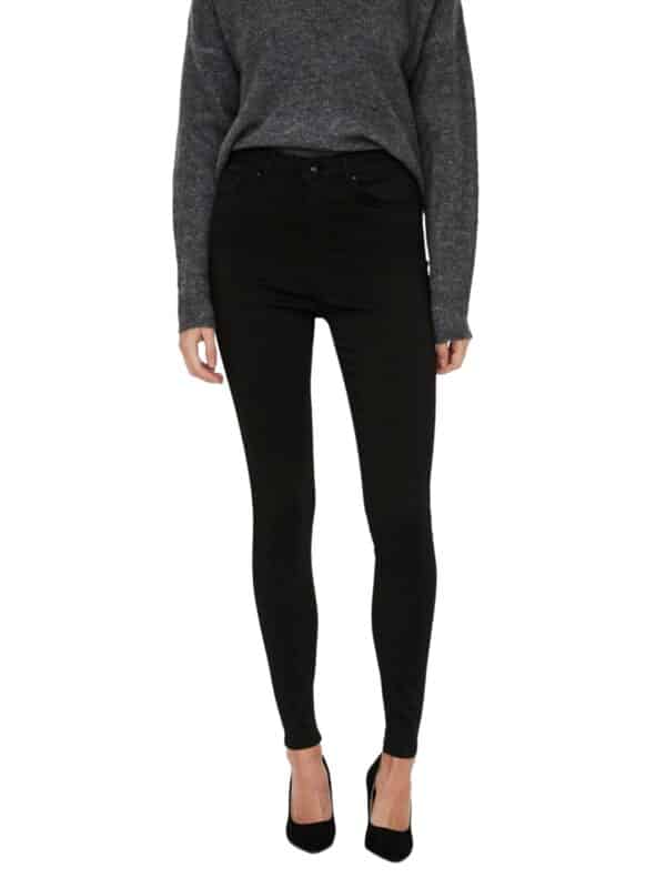 Vero Moda Damen Jeans VMSOPHIA HR SKINNY JEANS BA037 - Skinny Fit - Schwarz - Black