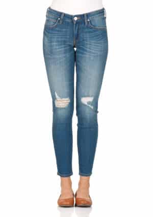 Lee Damen Jeans Scarlett - Skinny Fit - Blau- Slam Damage