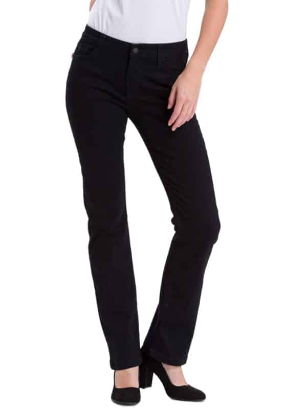 Cross Jeans Damen Jeans Lauren - Bootcut - Schwarz - Black Black