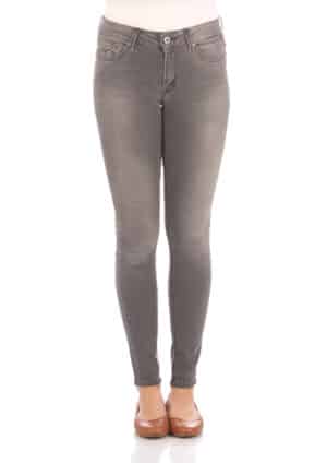 Replay Damen Jeans New Luz - Skinny Fit - Grau - Dark Grey Denim