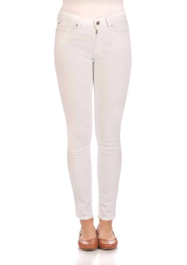 Replay Damen Jeans New Luz - Skinny Fit - Weiß - White Denim