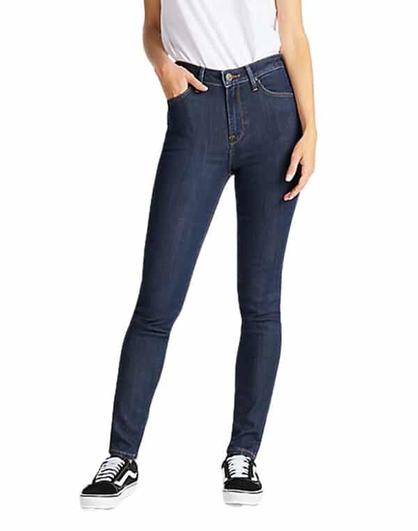 Lee Damen Jeans Jeanshose Stretch Scarlett High Skinny Fit - Blau - Tonal Stonewash