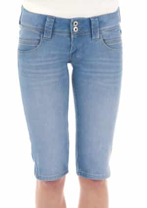 Pepe Jeans Damen Bermuda Venus Crop - Blau -Blue Denim