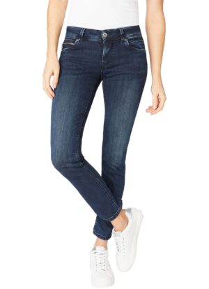 Pepe Jeans Damen Jeans New Brooke - Slim Fit - Blau - Blue Black Wiser