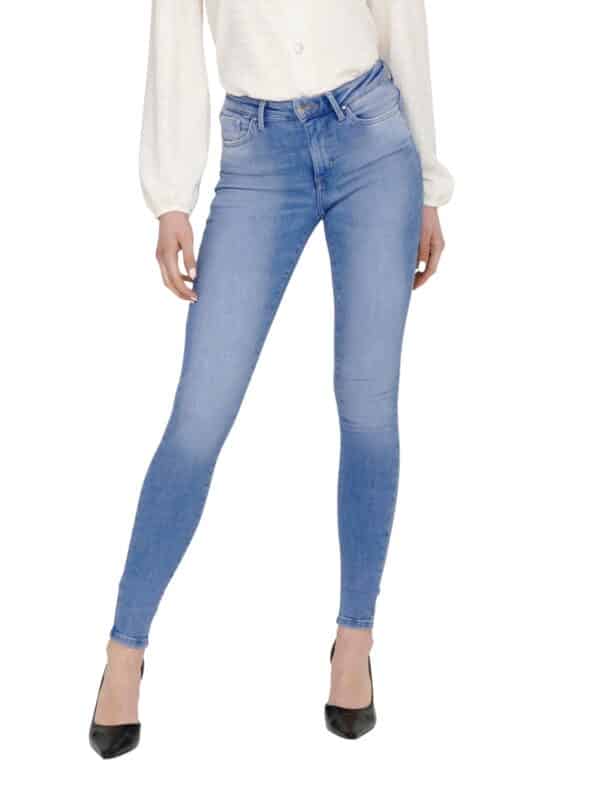 Only Damen Jeans ONLPOWER MID PUSH UP SK DNM REA934 - Skinny Fit - Blau - Special Bright Blue Denim