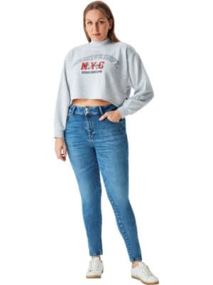 Love to be by LTB Damen Jeans Vivien - Slim Fit - Blau - Tiria Undamaged Wash - Plussize