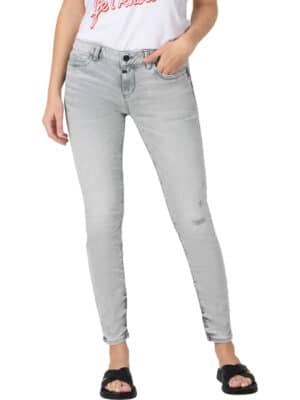 TIMEZONE Damen Jeans Tight SanyaTZ - Tight Fit - Grau - Stormy Grey Wash