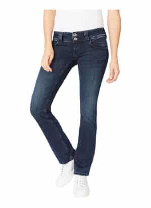 Pepe Jeans Damen Jeans Venus - Regular Fit - Blau - Blue Black Wiser