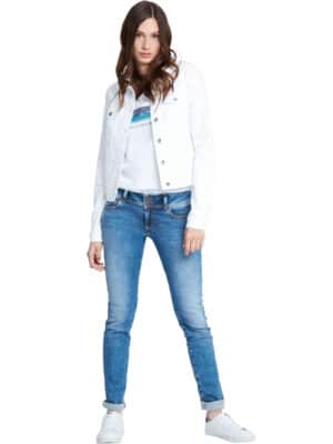 Cross Jeans Damen Jeans Loie - Regular Fit - Blau - Mid Blue