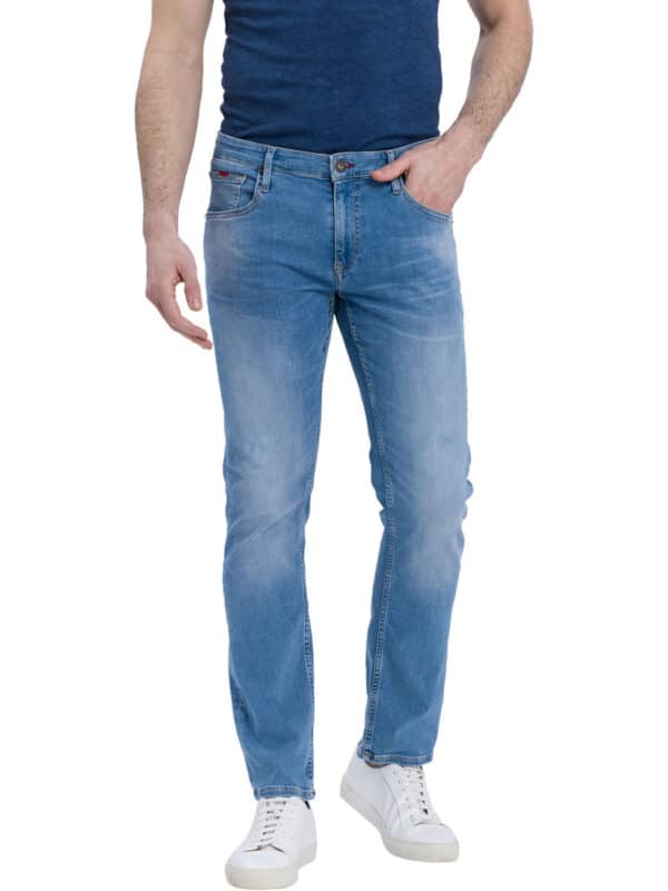 Cross Jeans Herren Jeans Damien - Slim Fit - Blau - Flex Light Blue