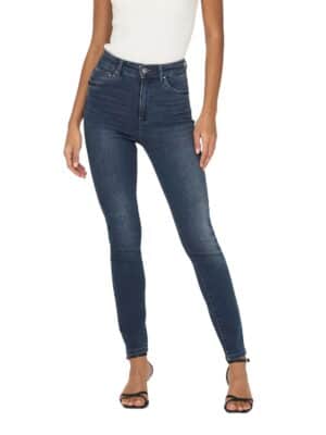 Only Damen Jeans ONLMILA HW SK ANK DNM BJ407 - Skinny Fit - Blau - Blue Black Denim