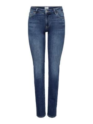 Only Damen Jeans ONLALICIA REG STRT DNM DOT879 - Straight Fit - Blau - Medium Blue Denim