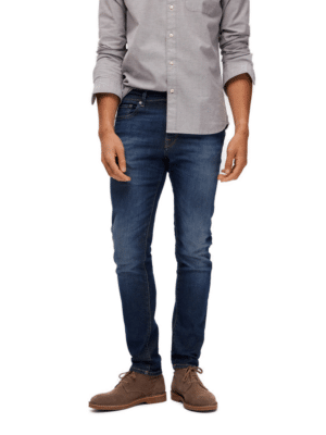 Selected Homme Herren Jeans SLH175-SLIMLEON 31604 - Slim Fit - Blau - Dark Blue Denim