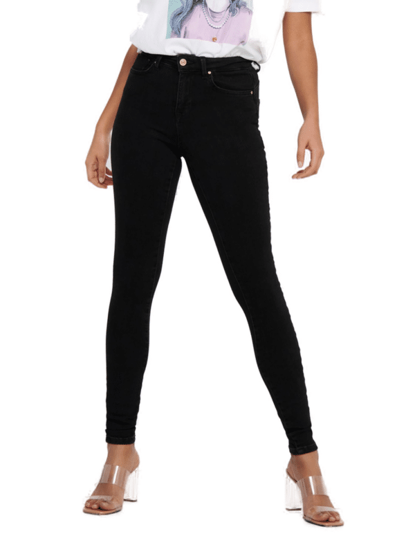 Only Damen Jeans ONLPOWER MID PUSH UP REA3659 - Skinny Fit - Schwarz - Black