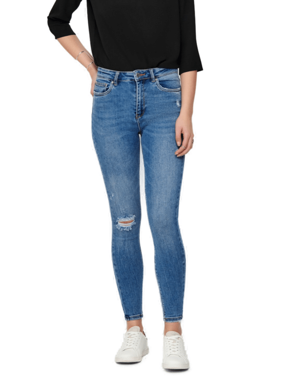 Only Damen Jeans ONLMILA HW SK ANK DNM BJ139944 - Skinny Fit - Blau - Medium Blue Denim