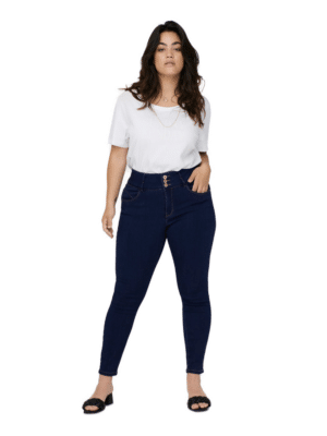 Carmakoma by Only Damen Jeans CARANNA - Skinny Fit - Blau - Dark Blue Denim - Plus Size