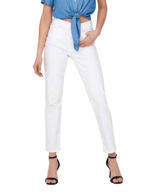 Only Damen Jeans ONLEMILY CRO790 - Straight Fit - Weiss - White