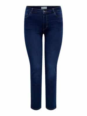 Carmakoma by Only Damen Jeans CARAUGUSTA HW STRAIGHT BJ61 - Straight Fit - Blau- Dark Blue Denim - Plus Size