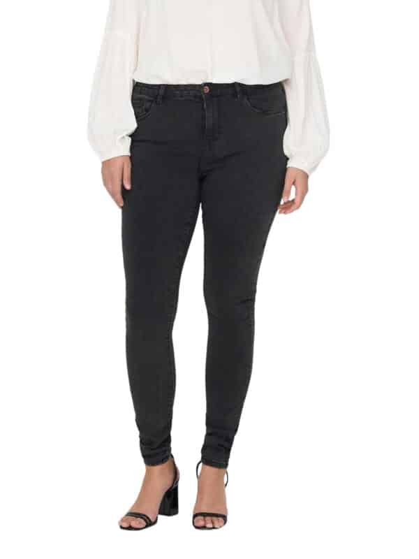 Carmakoma by Only Damen Jeans CARTHUNDER REG SKINNY PIM367 - Skinny Fit - Grau - Dark Grey Denim - Plus Size