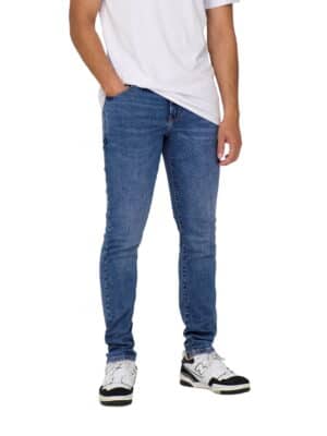 Only & Sons Herren Jeans ONSLOOM SLIM 6756 - Slim Fit - Blau - Medium Blue Denim