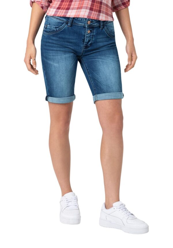 TIMEZONE Damen Jeans Short SLIM NALITZ - Slim Fit - Blau - Bold Blue Wash