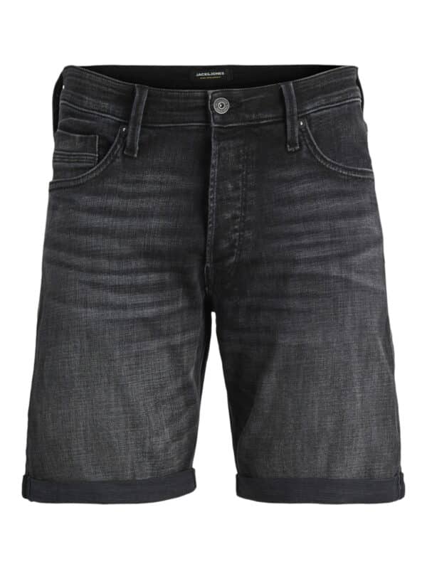 Jack & Jones Herren Jeans Short JJICHRIS JJWOOD GE 815- Relaxed Fit - Schwarz - Black Denim