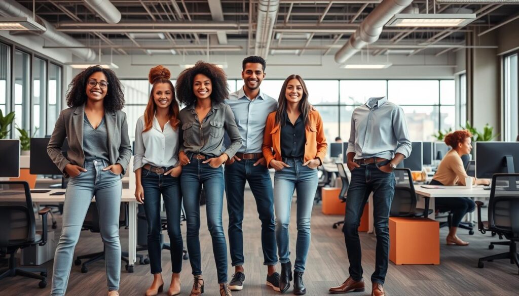 Business Casual Jeans am Arbeitsplatz