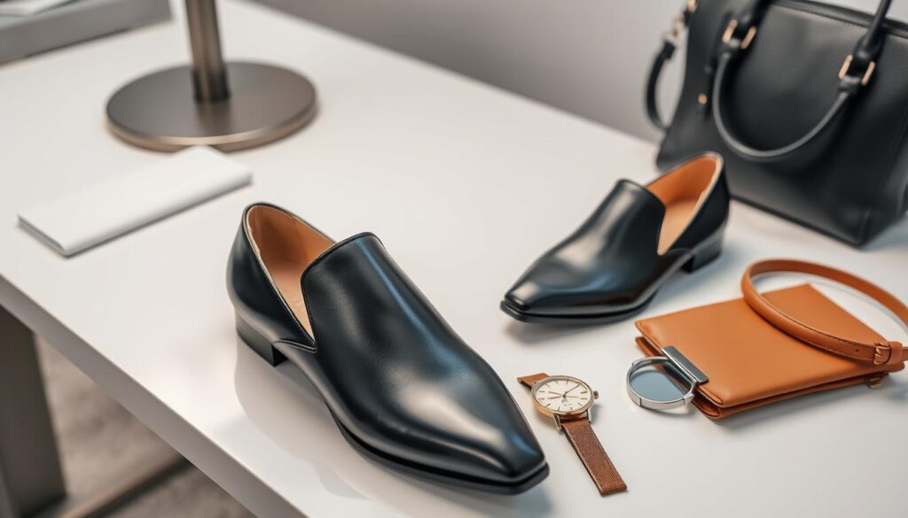 Business-Schuhe und stilvolle Accessoires