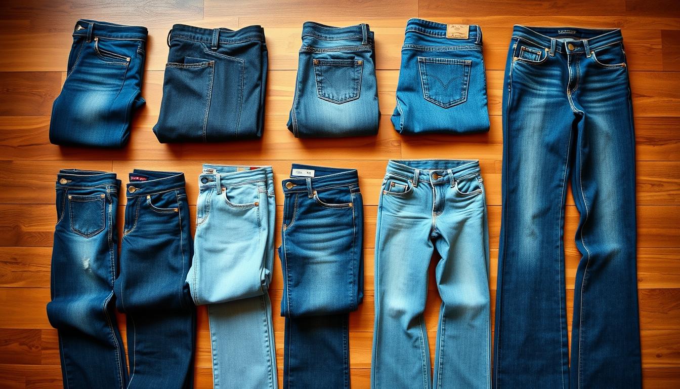 Unterschiedliche Jeans-Schnitte: Skinny, Straight, Bootcut, etc.